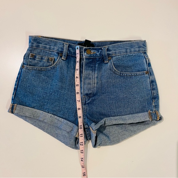 Forever 21 Medium Wash High Waisted Cuffed Denim Jean Shorts - Picture 8 of 9